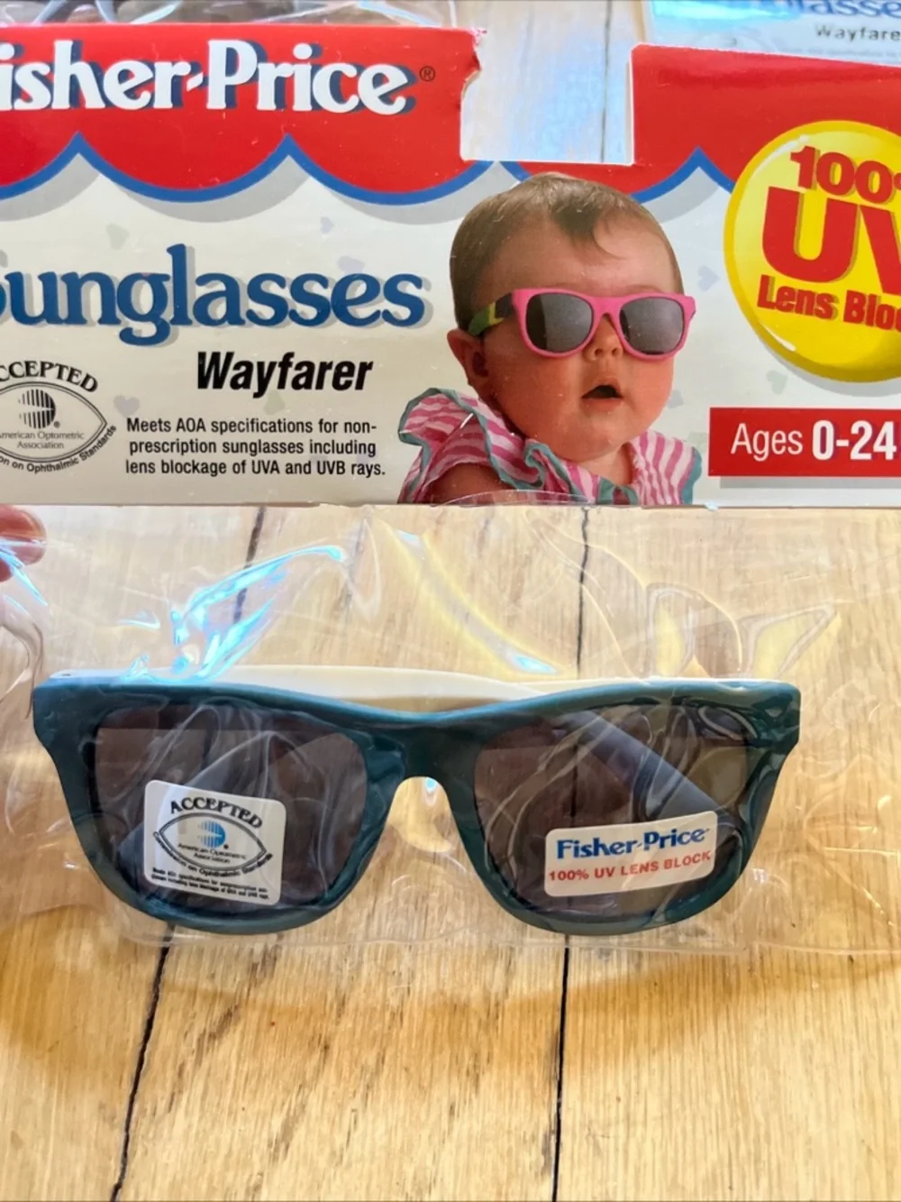 vintage 1994 NIP Fisher Price Sunglasses baby 0-24mo-(6) pairs $40each-see desc